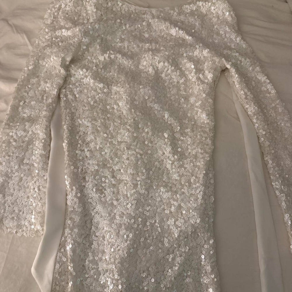 White sequins altard state mini dress